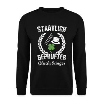 Schornsteinfeger - Unisex Pullover - Schwarz - Vorne - Alina (178cm) & Michal (187cm)