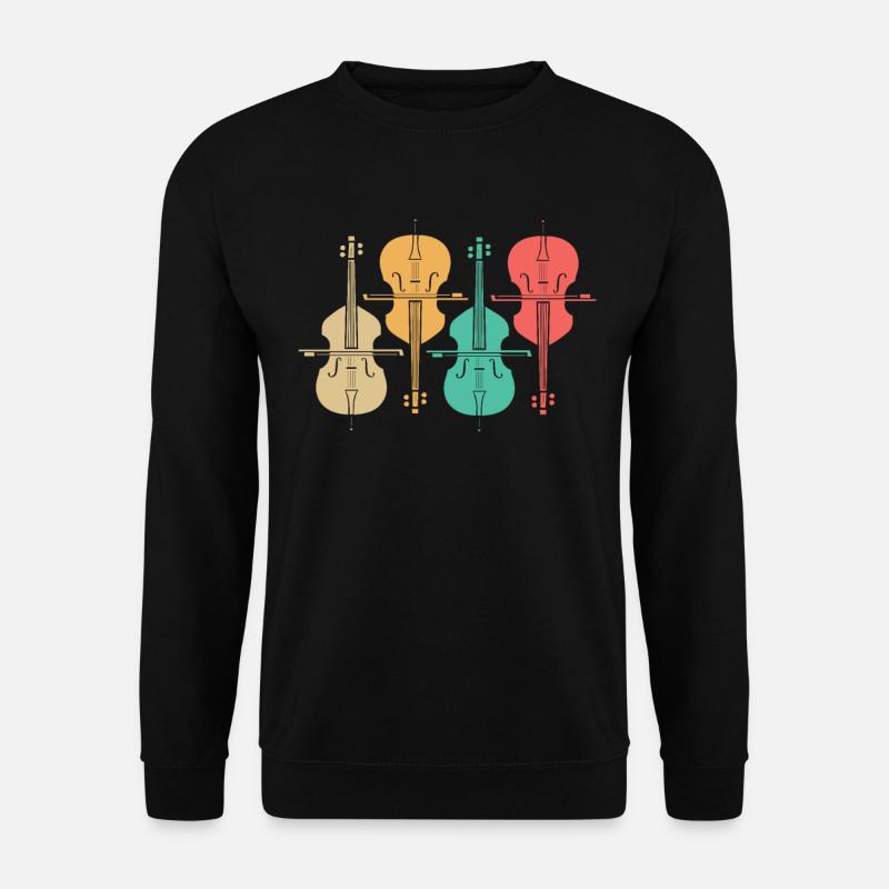 Retro Geschenk Musikinstrument Kontrabass - Unisex Pullover - Schwarz