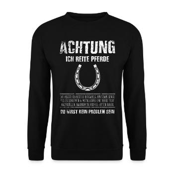 Pferdesprüche - Unisex Pullover - Schwarz - Vorne - Alina (178cm) & Michal (187cm)