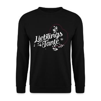 Lieblingstante Lieblings Tante Herz rot - Unisex Pullover - Schwarz - Vorne - Alina (178cm) & Michal (187cm)
