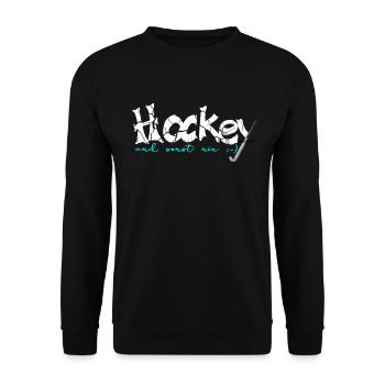Hockey und sonst nix Feldhockey Feldhockey - Unisex Pullover - Schwarz - Vorne - Alina (178cm) & Michal (187cm)
