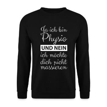Physiothérapeute physiothérapie physiothérapie - Sweat-shirt Unisexe - noir - Devant - Alina (178cm) & Michal (187cm)