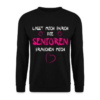 Geriatric nurse - care - Unisex Sweatshirt - black - Front - Alina (178cm) & Michal (187cm)