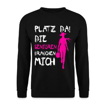 Geriatric nurse - care - Unisex Sweatshirt - black - Front - Alina (178cm) & Michal (187cm)