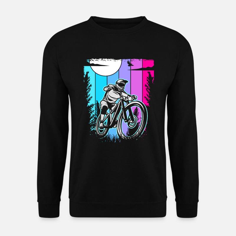 Downhill Biker Mountainbike - Unisex Pullover - Schwarz