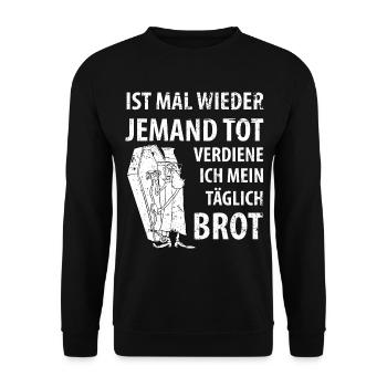Bestatter Bestatterin Bestattung Friedhof - Unisex Pullover - Schwarz - Vorne - Alina (178cm) & Michal (187cm)
