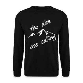 Alps Mountains Mountaineers hiking - Unisex Sweatshirt - black - Front - Alina (178cm) & Michal (187cm)
