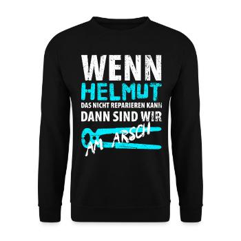 Heimwerker Helmut - Unisex Pullover - Schwarz - Vorne - Alina (178cm) & Michal (187cm)
