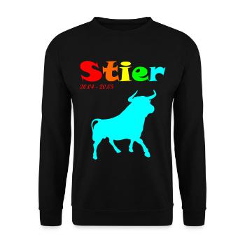 Regenbogen Stier - Unisex Pullover - Schwarz - Vorne - Alina (178cm) & Michal (187cm)