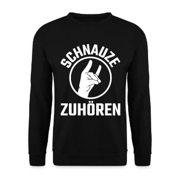Schweigefuchs Lehrer Geschenk - Unisex Pullover - Schwarz - Vorne - Alina (178cm) & Michal (187cm)