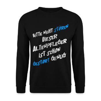 Altenpfleger - Pflege - Unisex Pullover - Schwarz - Vorne - Alina (178cm) & Michal (187cm)