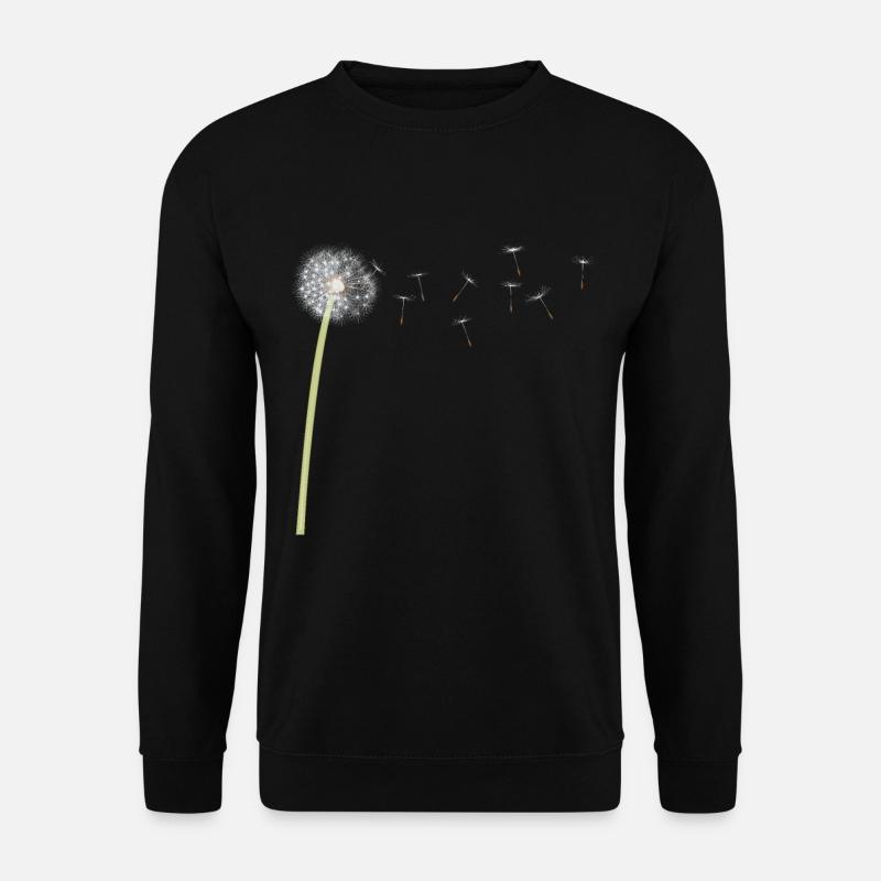 Pusteblume Löwenzahn Motiv Samen Dandelion Fliegen - Unisex Pullover - Schwarz
