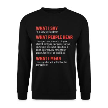 Programmer nerd debugging gift - Unisex Sweatshirt - black - Front - Alina (178cm) & Michal (187cm)
