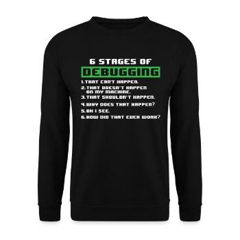 Debugging programmer - Unisex Sweatshirt - black - Front - Alina (178cm) & Michal (187cm)