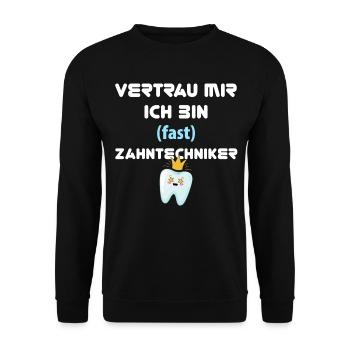 Zahntechnik Zahntechniker - Unisex Pullover - Schwarz - Vorne - Alina (178cm) & Michal (187cm)