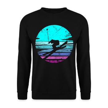 Ski Ski Ski Skieur Descente - Sweat-shirt Unisexe - noir - Devant - Alina (178cm) & Michal (187cm)