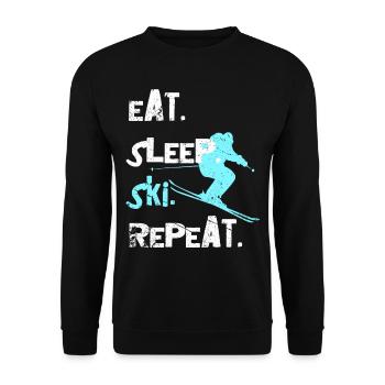 Ski Ski Ski Skieur Descente - Sweat-shirt Unisexe - noir - Devant - Alina (178cm) & Michal (187cm)