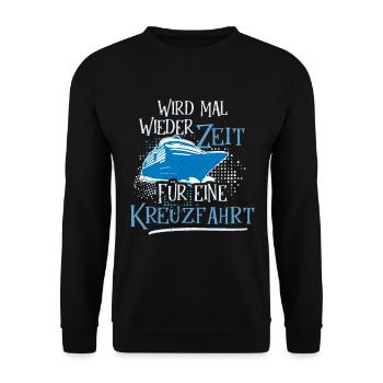 Kreuzfahrtschiff Kreuzfahrt Spruch - Unisex Pullover - Schwarz - Vorne - Alina (178cm) & Michal (187cm)