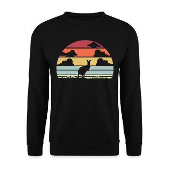 Cadeau rétro kangourou - Sweat-shirt Unisexe - noir - Devant - Alina (178cm) & Michal (187cm)