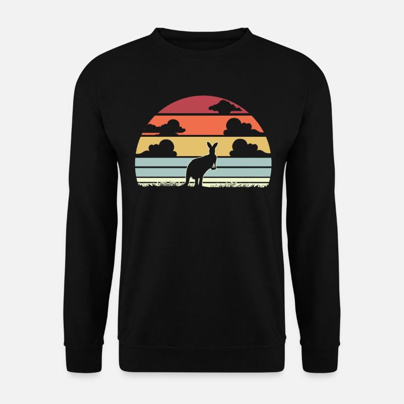 Känguru retro Geschenk - Unisex Pullover - Schwarz