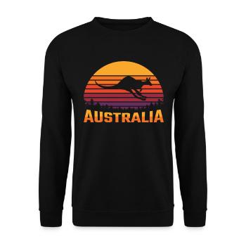 Känguru Australien Tierliebhaber - Unisex Pullover - Schwarz - Vorne - Alina (178cm) & Michal (187cm)