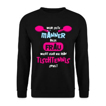 Ping Pong Tischtennis - Unisex Pullover - Schwarz - Vorne - Alina (178cm) & Michal (187cm)