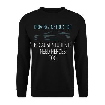 Driving instructor gift student driving lesson - Unisex Sweatshirt - black - Front - Alina (178cm) & Michal (187cm)