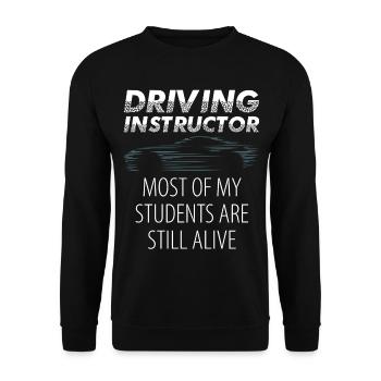 Driving instructor gift student driving lesson - Unisex Sweatshirt - black - Front - Alina (178cm) & Michal (187cm)