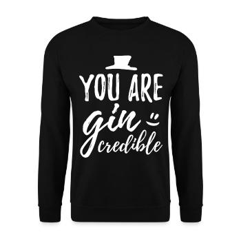 gin - Unisex Sweatshirt - black - Front - Alina (178cm) & Michal (187cm)