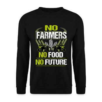 Farmers Demo Protest No Farmers No Food No Future - Unisex Sweatshirt - black - Front - Alina (178cm) & Michal (187cm)