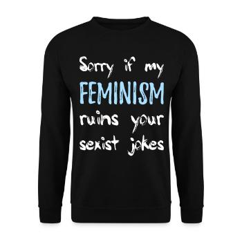 Feminism Feminist - Unisex Sweatshirt - black - Front - Alina (178cm) & Michal (187cm)