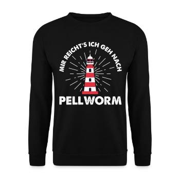 Pellworm Nordsee Insel Geschenk - Unisex Pullover - Schwarz - Vorne - Alina (178cm) & Michal (187cm)