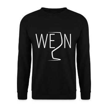Wein - Unisex Pullover - Schwarz - Vorne - Alina (178cm) & Michal (187cm)