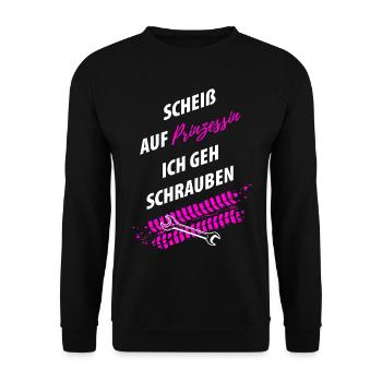 Tuning Tuner Schrauber girl - Unisex Pullover - Schwarz - Vorne - Alina (178cm) & Michal (187cm)