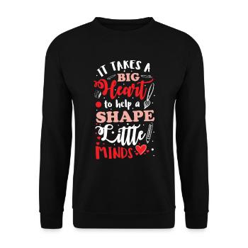 Teacher shape little hearts - Unisex Sweatshirt - black - Front - Alina (178cm) & Michal (187cm)