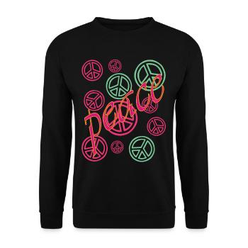 la paix - Sweat-shirt Unisexe - noir - Devant - Alina (178cm) & Michal (187cm)