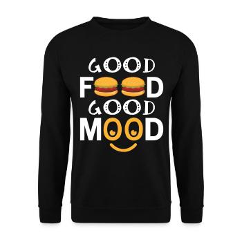 Good Food Good Mood - Unisex Pullover - Schwarz - Vorne - Alina (178cm) & Michal (187cm)
