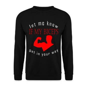 let me know if my BICEPS get in your way - Sweat-shirt Unisexe - noir - Devant - Alina (178cm) & Michal (187cm)