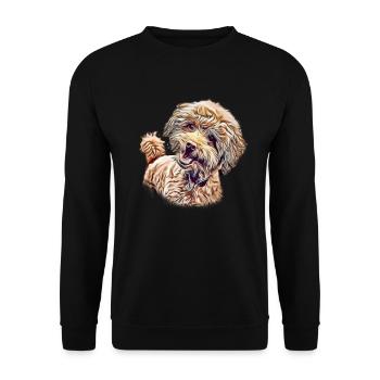 Poodle Dog Poodle Portrait Gift - Unisex Sweatshirt - black - Front - Alina (178cm) & Michal (187cm)