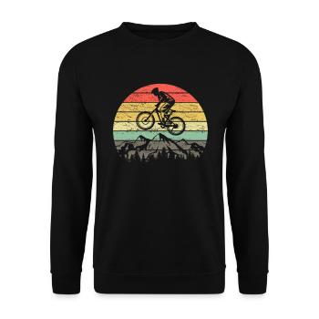 Vélo de montagne VTT rétro vintage vélo motif de vélo - Sweat-shirt Unisexe - noir - Devant - Alina (178cm) & Michal (187cm)