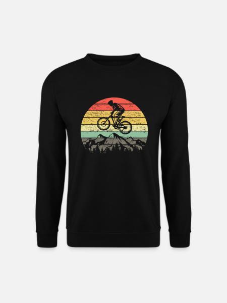 Mountainbike MTB Retro Vintage Bike Fahrrad Motiv - Unisex Pullover - Schwarz