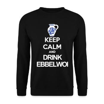 keep calm and drink ebbelwoi äppelwoi bembel hesse - Unisex Pullover - Schwarz - Vorne - Alina (178cm) & Michal (187cm)