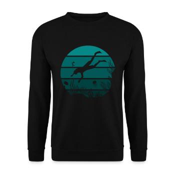 Apnée Plongée Coucher de soleil vintage pour plongeurs - Sweat-shirt Unisexe - noir - Devant - Alina (178cm) & Michal (187cm)