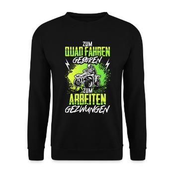 Quad ATV Geschenk Lustig - Unisex Pullover - Schwarz - Vorne - Alina (178cm) & Michal (187cm)