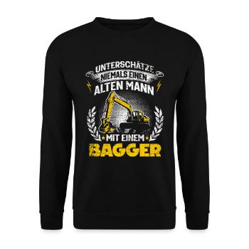Bagger Baggerfahrer - Unisex Pullover - Schwarz - Vorne - Alina (178cm) & Michal (187cm)
