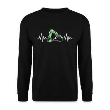 Excavatrice ECG coeur de chantier - Sweat-shirt Unisexe - noir - Devant - Alina (178cm) & Michal (187cm)