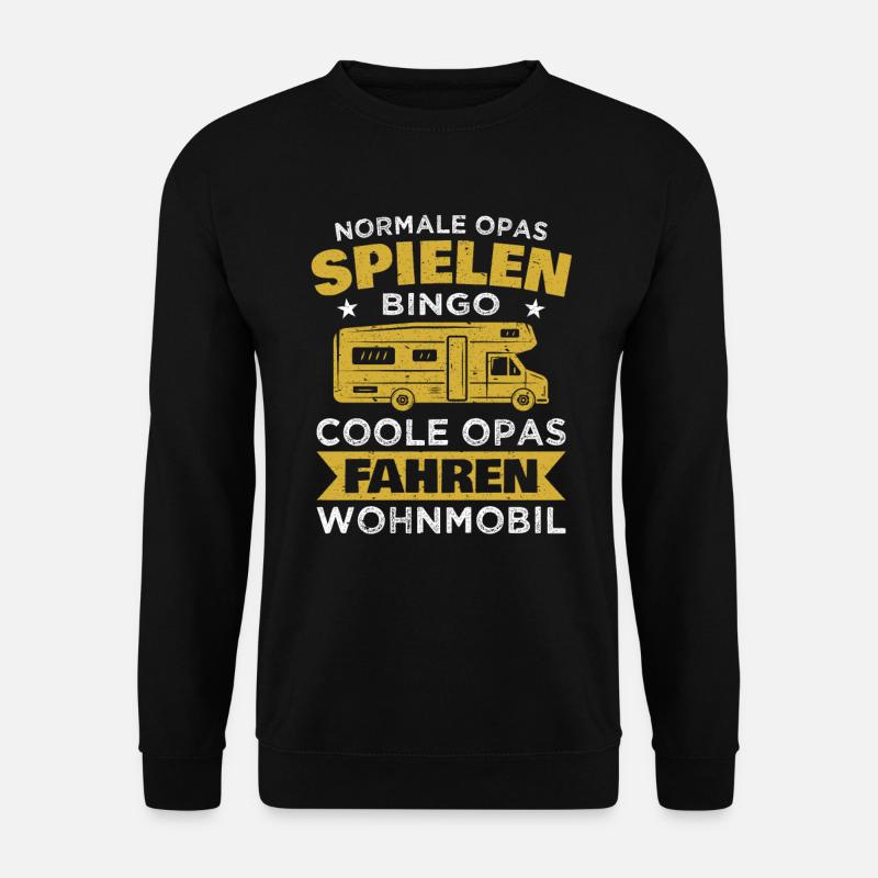 Camping Opa Lustiger Wohnmobil Camper Spruch Retro - Unisex Pullover - Schwarz
