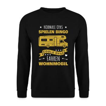 Normale Opas spielen Bingo Opa Camping Geschenk - Unisex Pullover - Schwarz - Vorne - Alina (178cm) & Michal (187cm)