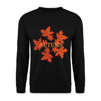 Herbst Monat, Herbstblätter - Unisex Pullover - Schwarz - Vorne - Alina (178cm) & Michal (187cm)