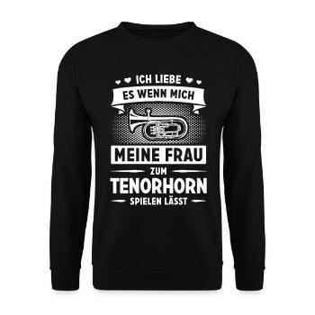Tenorhornist Tenorhorn - Unisex Pullover - Schwarz - Vorne - Alina (178cm) & Michal (187cm)